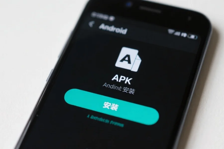 一部Android手机正在显示APK文件安装界面,用户点击“安装”按钮,手机屏幕清晰可见